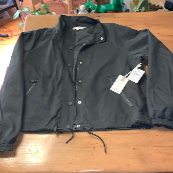 NWT- Good American- Essential Shine Track Jacket- Army Green- Size Large/3 - Picture 2 of 5